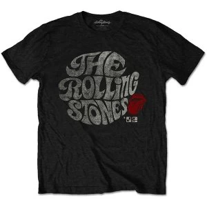 Image of The Rolling Stones - Swirl Logo '82 Unisex Medium T-Shirt - Black