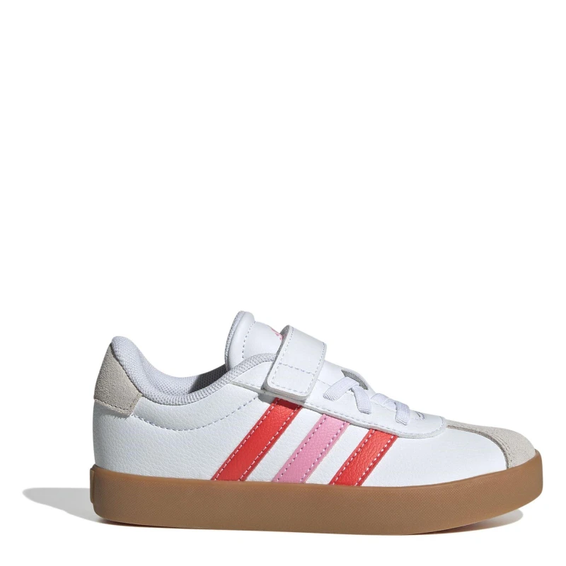 Image of adidas VL Court 3.0 Trainers Childrens White/Red/Pink female C13 (31.5)