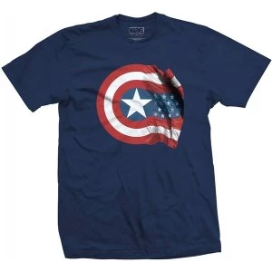 Image of Marvel Comics - Captain America American Shield Mens Medium T-Shirt - Black
