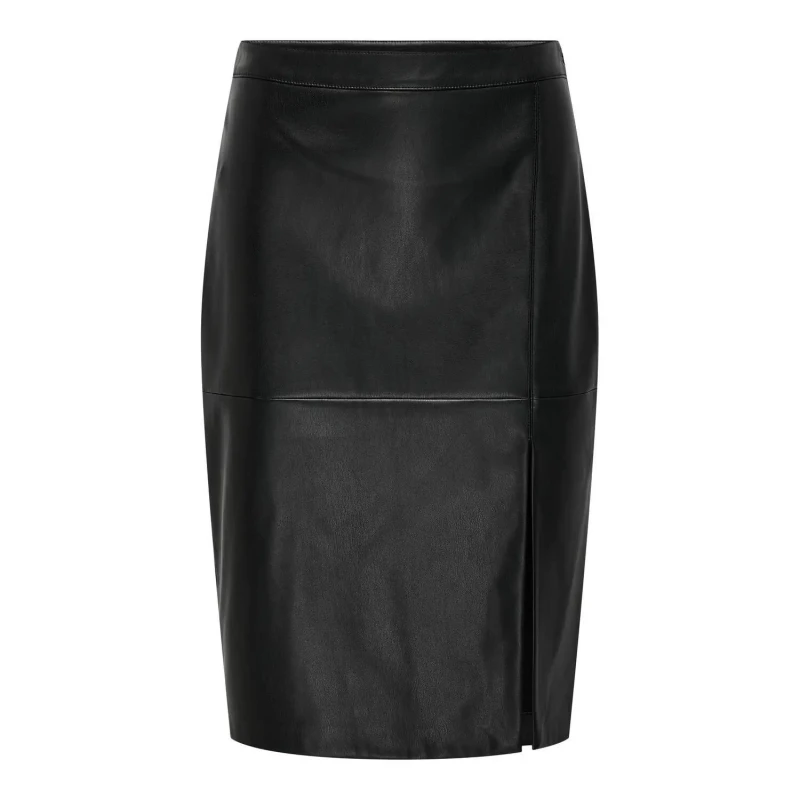 Image of Only Fitted Skirt in Faux Leather Black Women S;M;L