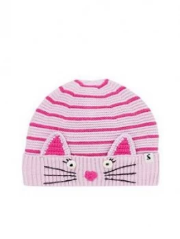 Image of Joules Girls Knitted Chummy Cat Hat - Lilac