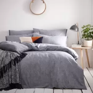 Image of The Linen Yard Claybourne Single Duvet Cover Set Cotton Denim