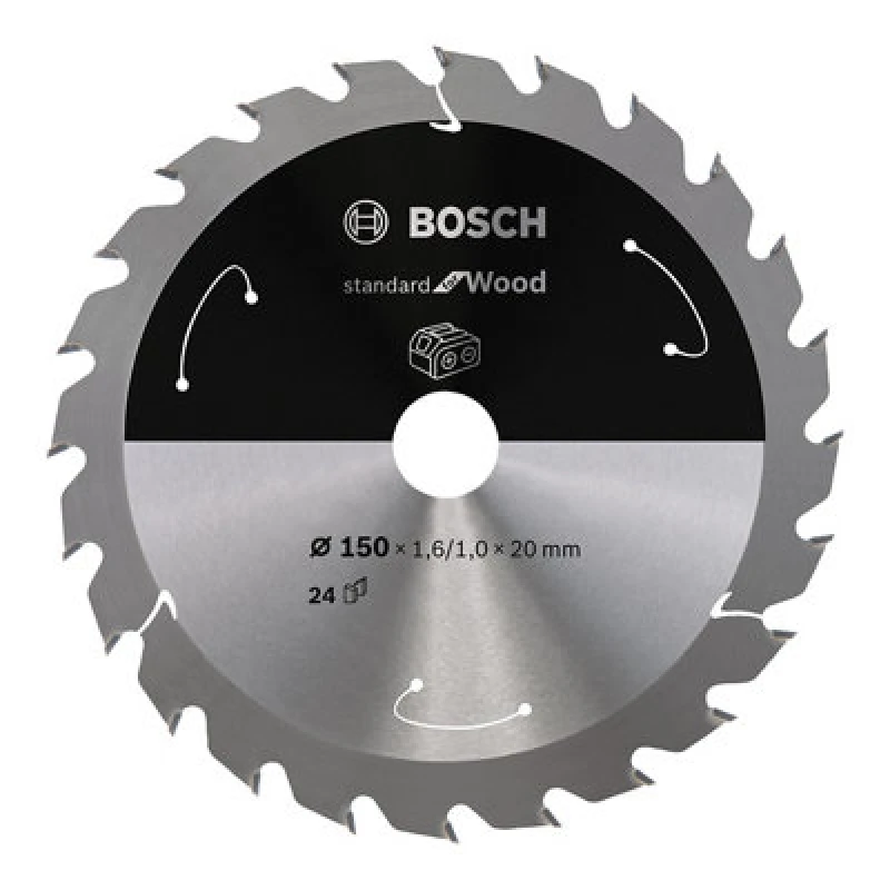 Image of Amica Bosch PRO Wood cordless Circular Saw Blade 150 x 1.6 x 20 mm T24 2608837674 2608837674