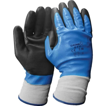 Image of 477 Black/Blue Cold Resistant Gloves - Size 7
