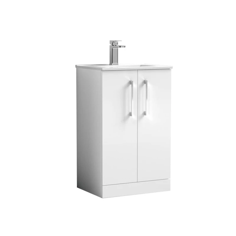 Image of Balterley Bathroom 2 Soft Close Door & Minimalist Vanity Unit, White, 345mm in White White Unisex