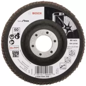 Image of Bosch Accessories 2608608268 X581 Flap disc Diameter 115mm Bore diameter 22.33mm Stainless steel