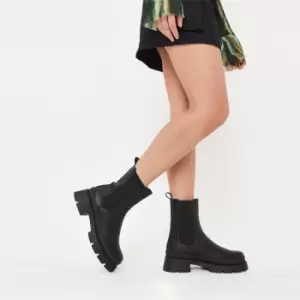 Image of Missguided Ridged Welt Chelsea Boots - Black