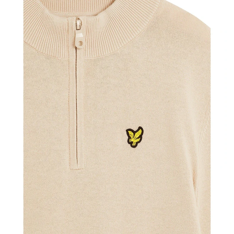 Image of Lyle and Scott Kids 1/4 Zip Knitted Jumper Putty male 8-9 Years
