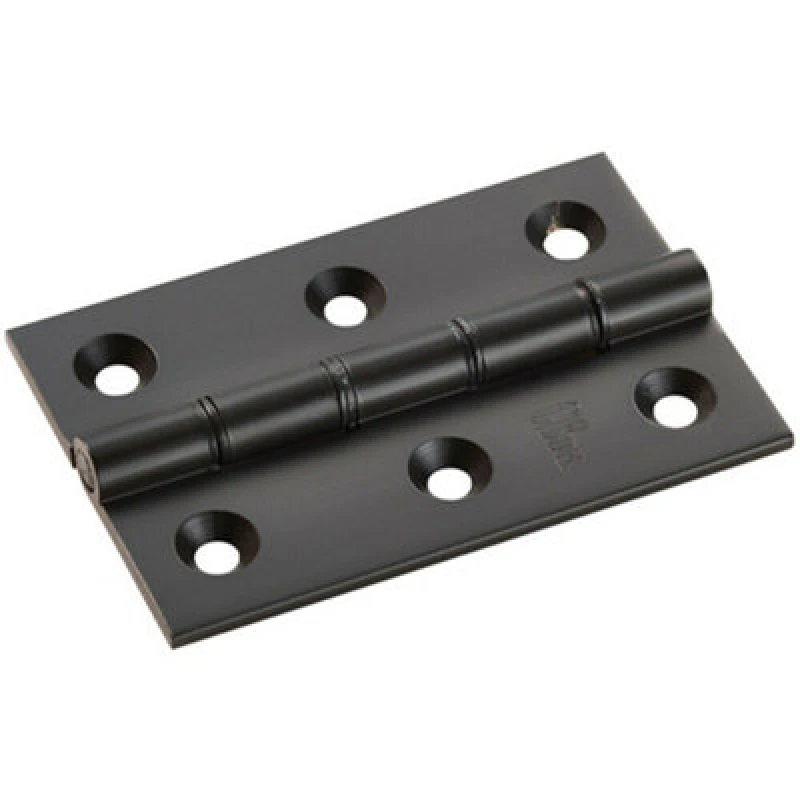 Image of Loops PAIR 76 x 50 x 2.5mm Brass Washered Butt Hinge Matt Black Internal Door Black
