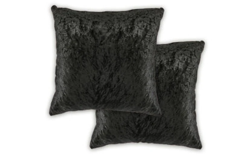 Image of Crushed Velvet Cushion Cover In Black