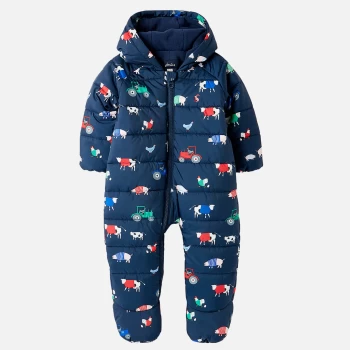 Image of Joules Babys' Snuggle Animal Pramsuit - Navy - 12-18 months