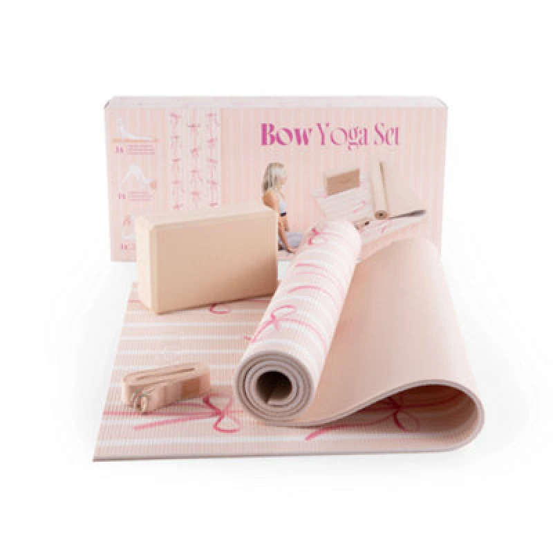 Image of Myga Complete Pink Bow Design Yoga Set For Fitness Sessions