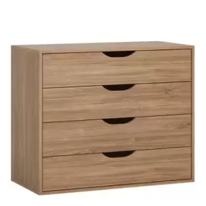 Image of Monaco 4 Drawer Chest In Oak Effect And Black