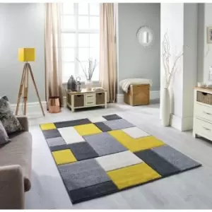Image of Oriental Weavers - Portland 8425 i 120cm x 170cm Rectangle - Grey and Yellow