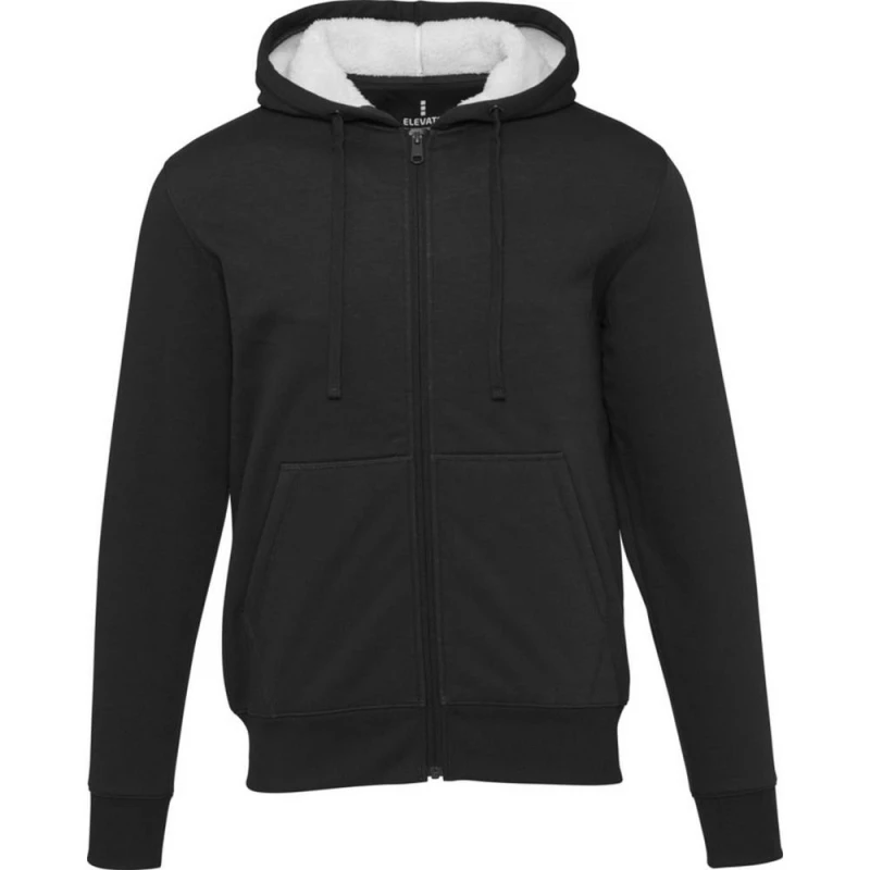 Image of Elevate NXT Mens Natron Sherpa Full Zip Hoodie in Black Size: XS Black Male XS