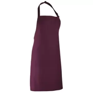 Image of Premier Colours Bib Apron / Workwear (Pack of 2) (One Size) (Aubergine)