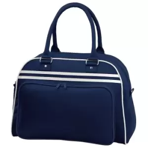 Image of Bagbase Retro Bowling Bag (23 Litres) (pack Of 2) (one Size, French Navy/White)