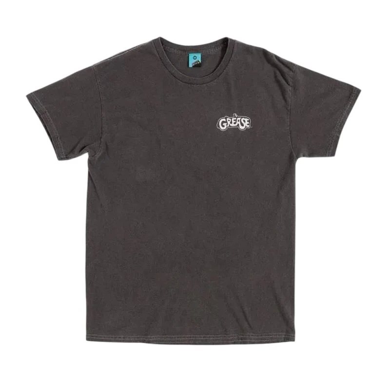 Image of Grease Mens T-Birds Back Print Washed T-Shirt in Charcoal Size: Medium Charcoal Male M