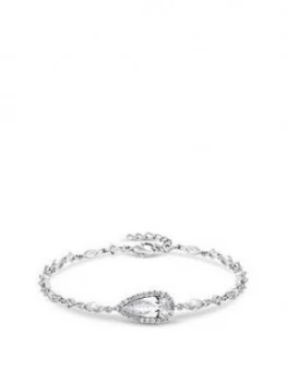 Image of Jon Richard Jon Richard Bridal Cubic Zirconia Classic Navette Pear Bracelet