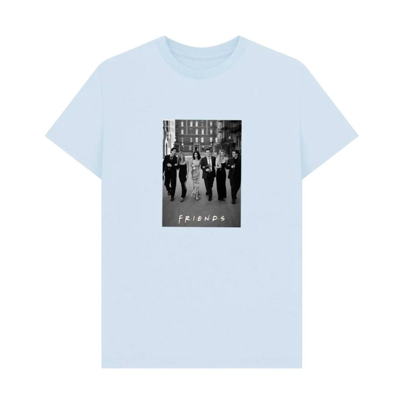 Image of Friends Mens Poster T-Shirt in Light Blue Size: Small Light Blue Male S