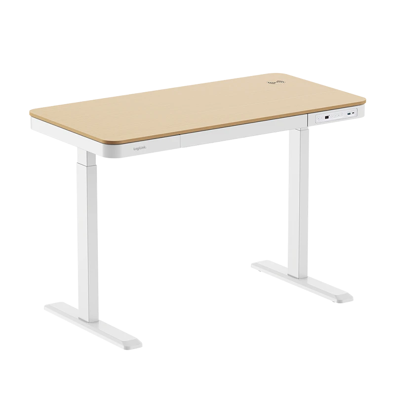Image of LogiLink Sit-stand desk. single motor. 118x60cm. w/ Wireless charging.