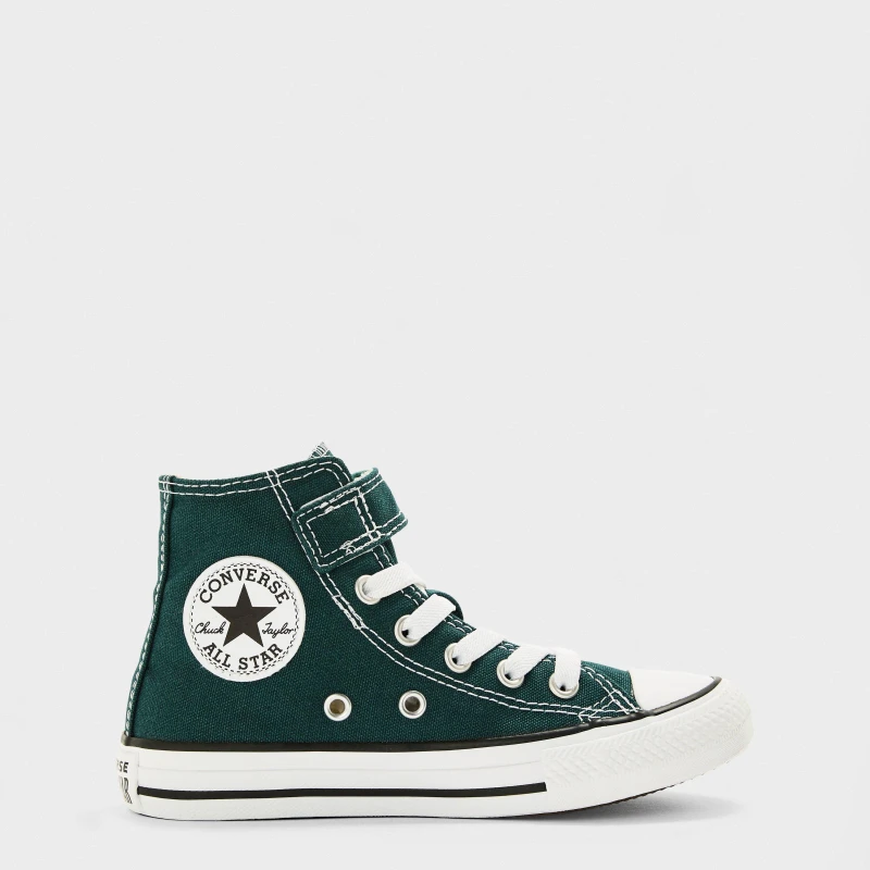 Image of Converse Unisex Kids Canvas High-Top Trainers Darkly Jade unisex C11 (29)