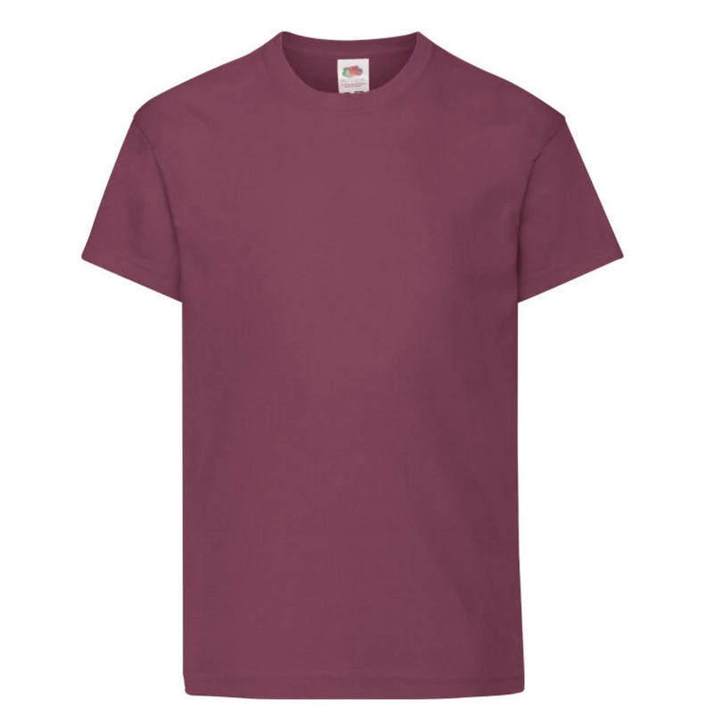 Image of Fruit of the Loom Original Cotton T-Shirt in Burgundy Size: 3-4 Years Burgundy Unisex 3-4 Years