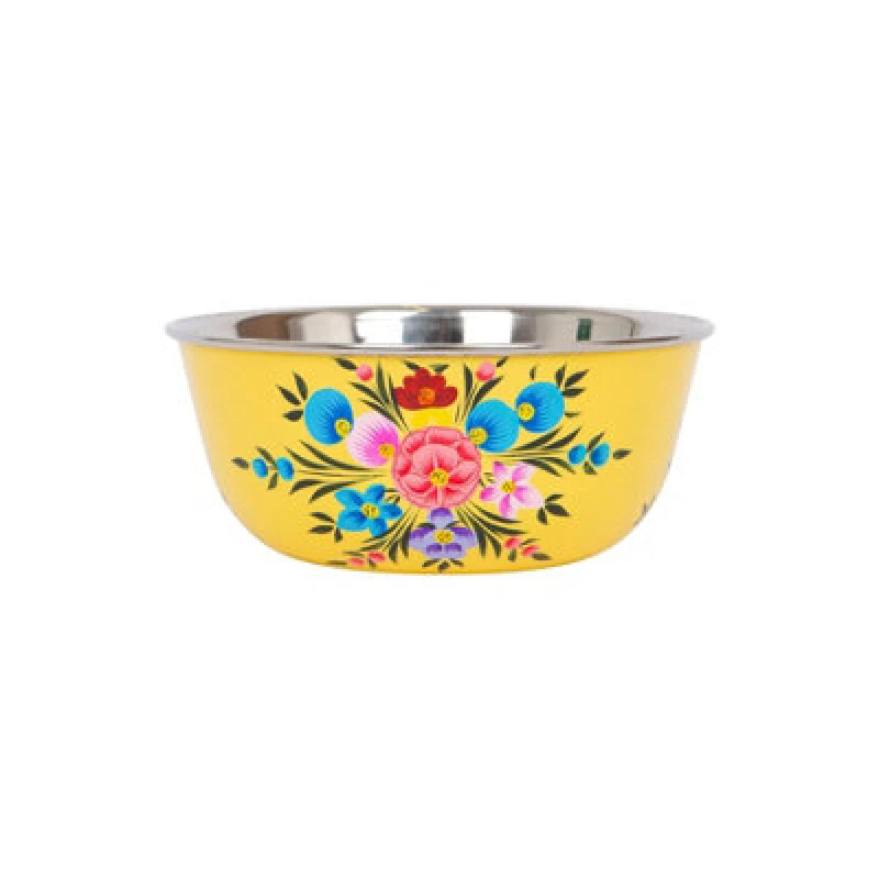 Image of Billycan Hand-Painted Picnic Snack Bowl - 14.5Cm - Buttercup Pansy