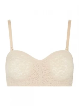 Image of Wacoal Halo Lace Strapless Bra Nude