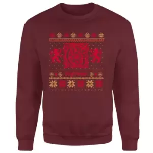 Image of Harry Potter Gryffindor Christmas Christmas Jumper - Burgundy - S
