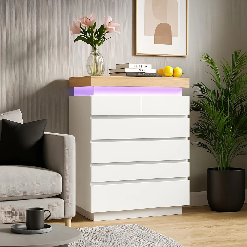 Image of Urban Meuble Modern White Console Table with LED Accent White unisex One Size