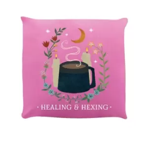 Image of Grindstore Healing & Hexing Filled Cushion (One Size) (Pink)