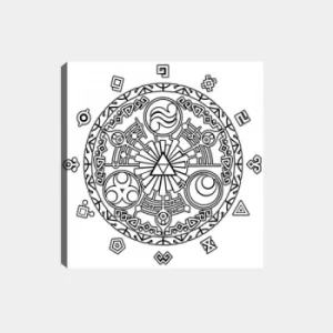 Image of MANDALA58 White Black Decorative Canvas Painting