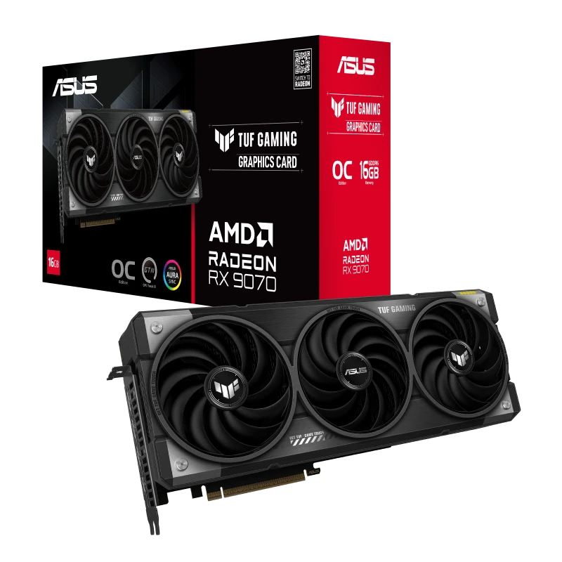 Image of ASUS TUF Gaming Radeon RX 9070 OC Edition 16GB GDDR6 - TUF-RX9070-O16G-GAMING