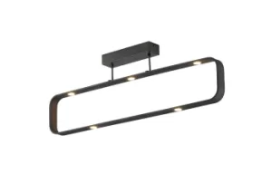 Image of MOKA LED 7 Light LED Semi Flush Light Brown 2450lm 3000K Dimmable 80x26x6.5cm