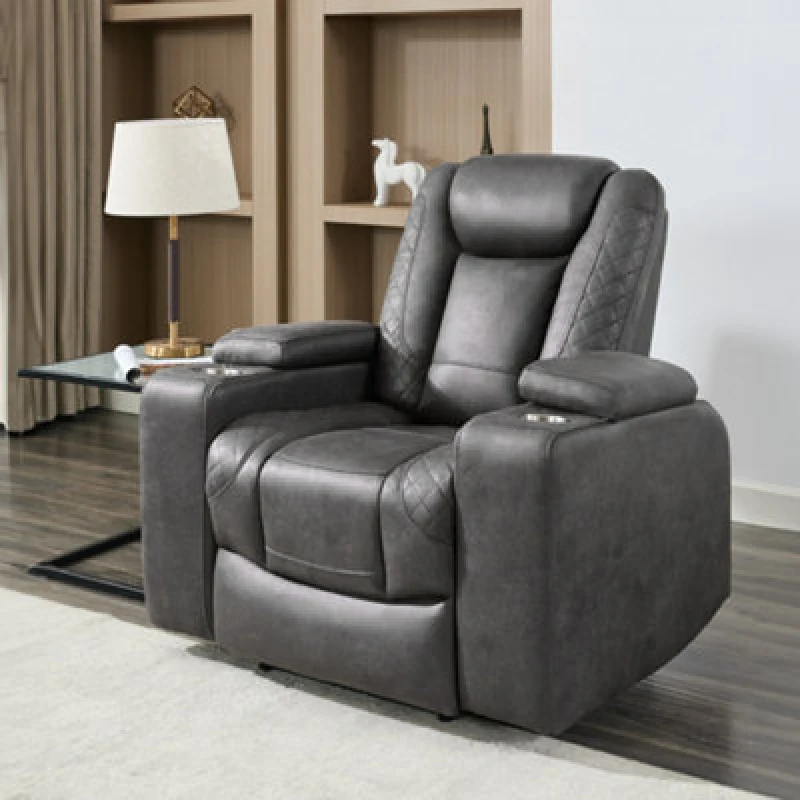 Image of More4Homes Ashton Electric Recliner Technology Fabric USB-C Charging Recliner Chair Grey