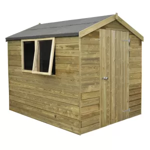 Image of Forest Garden 8 x 6ft Apex Tongue & Groove Pressure Treated Shed with Opening Windows