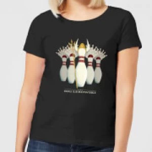 Image of The Big Lebowski Pin Girls Womens T-Shirt - Black