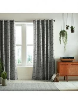 Image of Missprint Little Trees Smoke 90X54 Eyelet Curtains