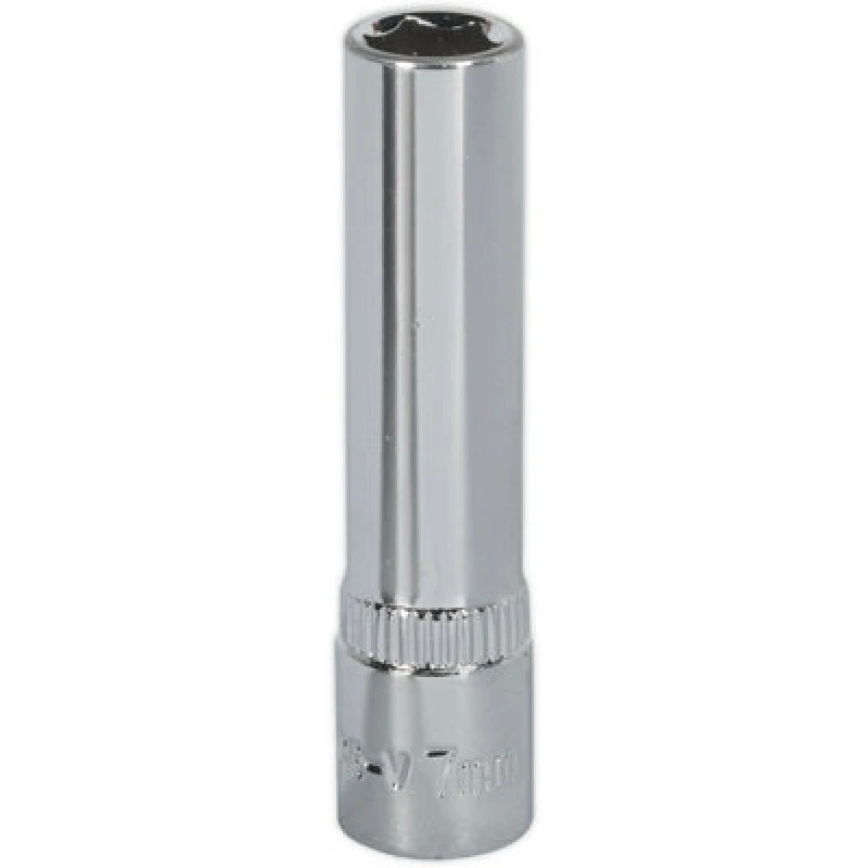 Image of Loops 7mm Forged Steel DEEP Drive Socket - 1/4" Square Drive Polished Chrome Vanadium Metallics