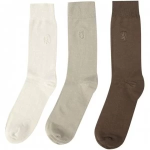 Image of Pringle 3 Pack Plain Socks - Beige