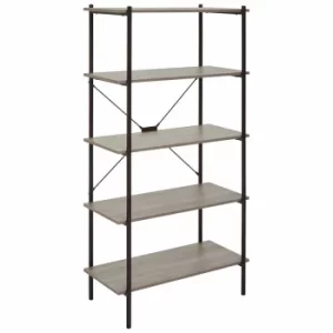 Image of Interiors by PH 5 Tier Shelving Unit with Metal Frame, Brown