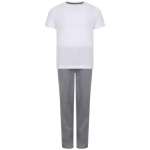 Image of Towel City Girls Long Pyjamas (3-4 Years) (White/Heather Grey)