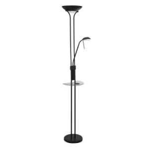 Image of LED Mother And Child Floor Lamp, USB And Wireless Charging, Matt Black 3000K