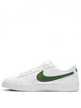 Image of Nike Blazer Low Junior Trainer, White/Green, Size 4