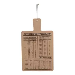 Image of Hanging Cork Board Featuring Kitchen Conversions Chart