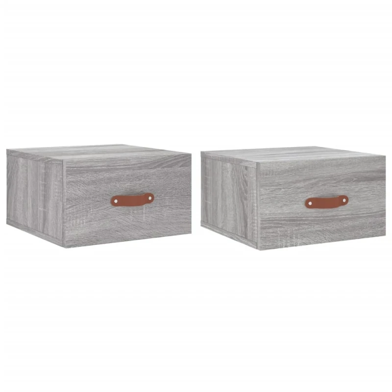 Image of VIDAXL Wall-mounted Bedside Cabinets 2 pcs Grey Sonoma 35x35x20cm Vidaxl 8720845946265