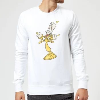 Image of Disney Beauty And The Beast Lumiere Distressed Sweatshirt - White - L