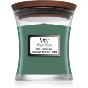 Image of Woodwick Mint Leaves & Oak Scented Candle 85g