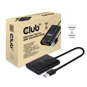 Image of CLUB3D USB A to HDMI 2.0 Dual Monitor 4K 60Hz